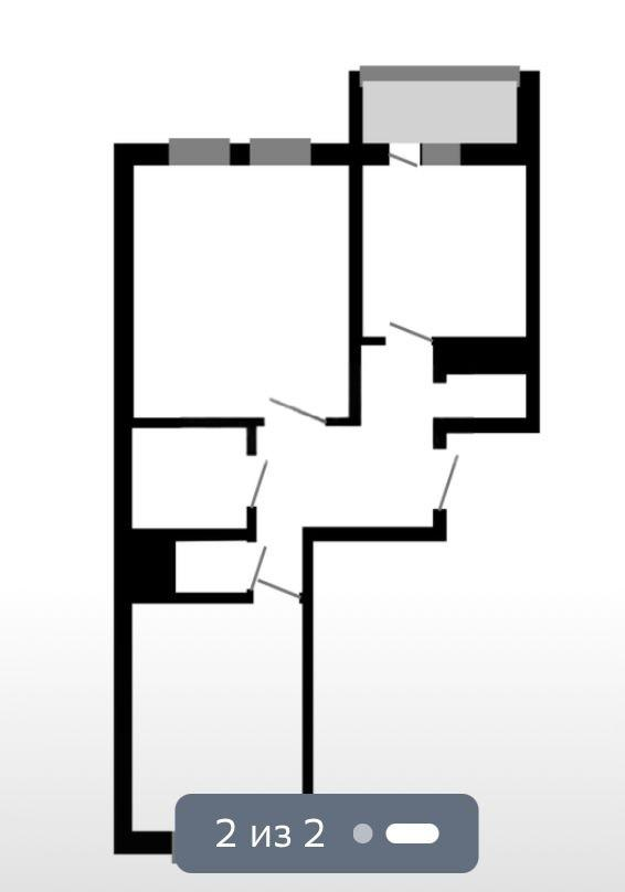2-комнатная 53.7 м2 в ЖК undefined корпус null этаж 14