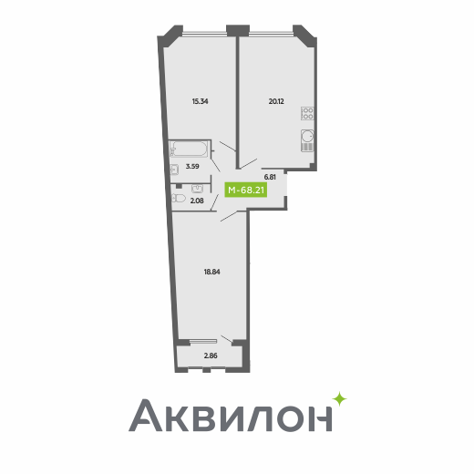 Студия 68 м2 в ЖК CITY RESIDENCE by AKVILON корпус null этаж 3