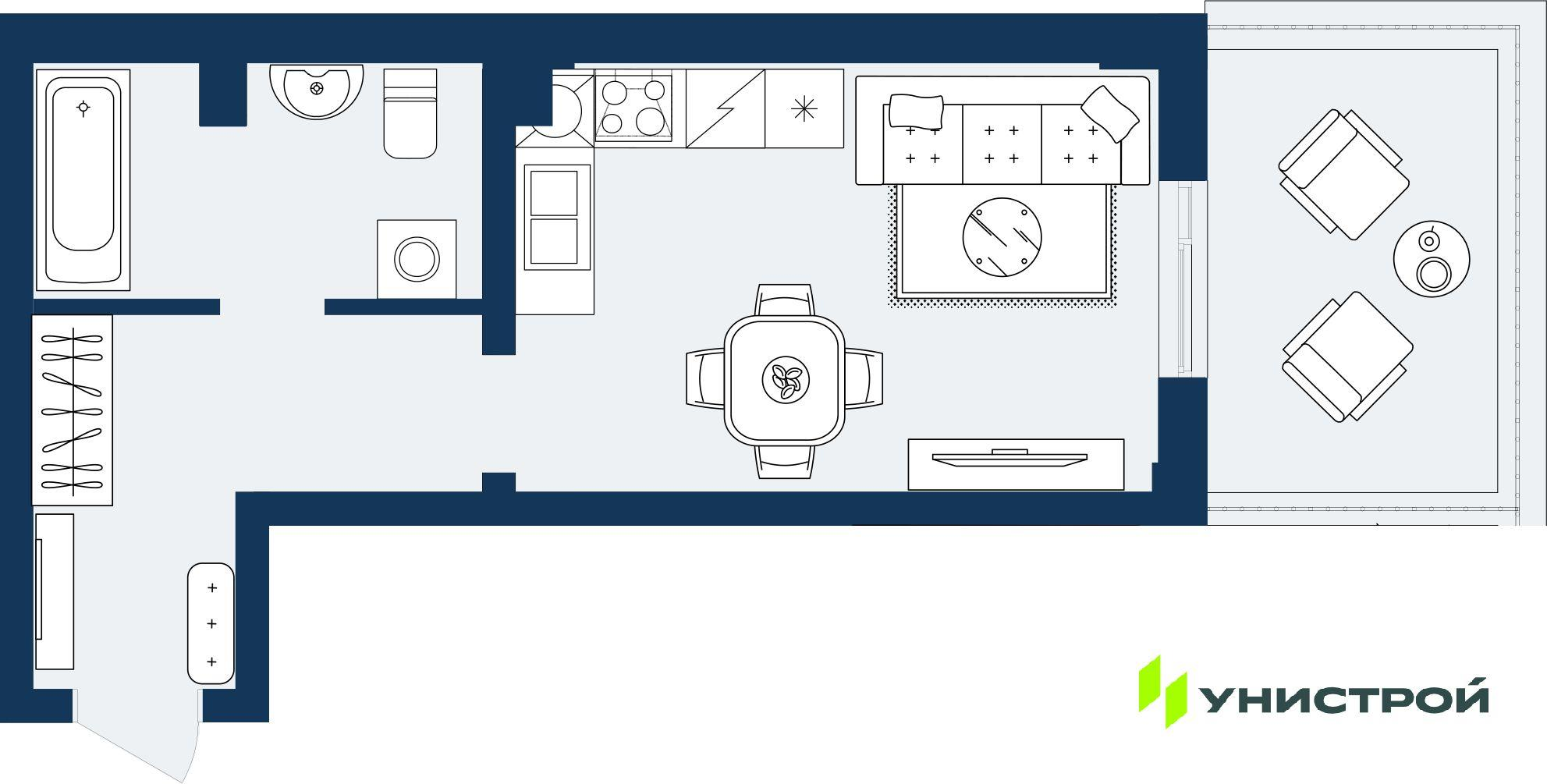 Студия 31 м2 в ЖК ГРАНД БЕРЕГ корпус null этаж 2