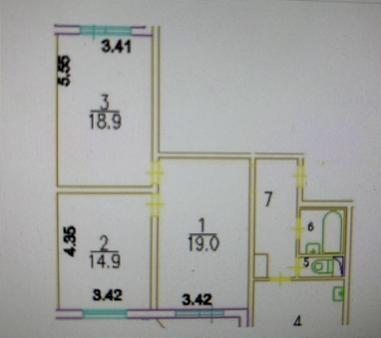 3-комнатная 76.8 м2 в ЖК undefined корпус null этаж 9