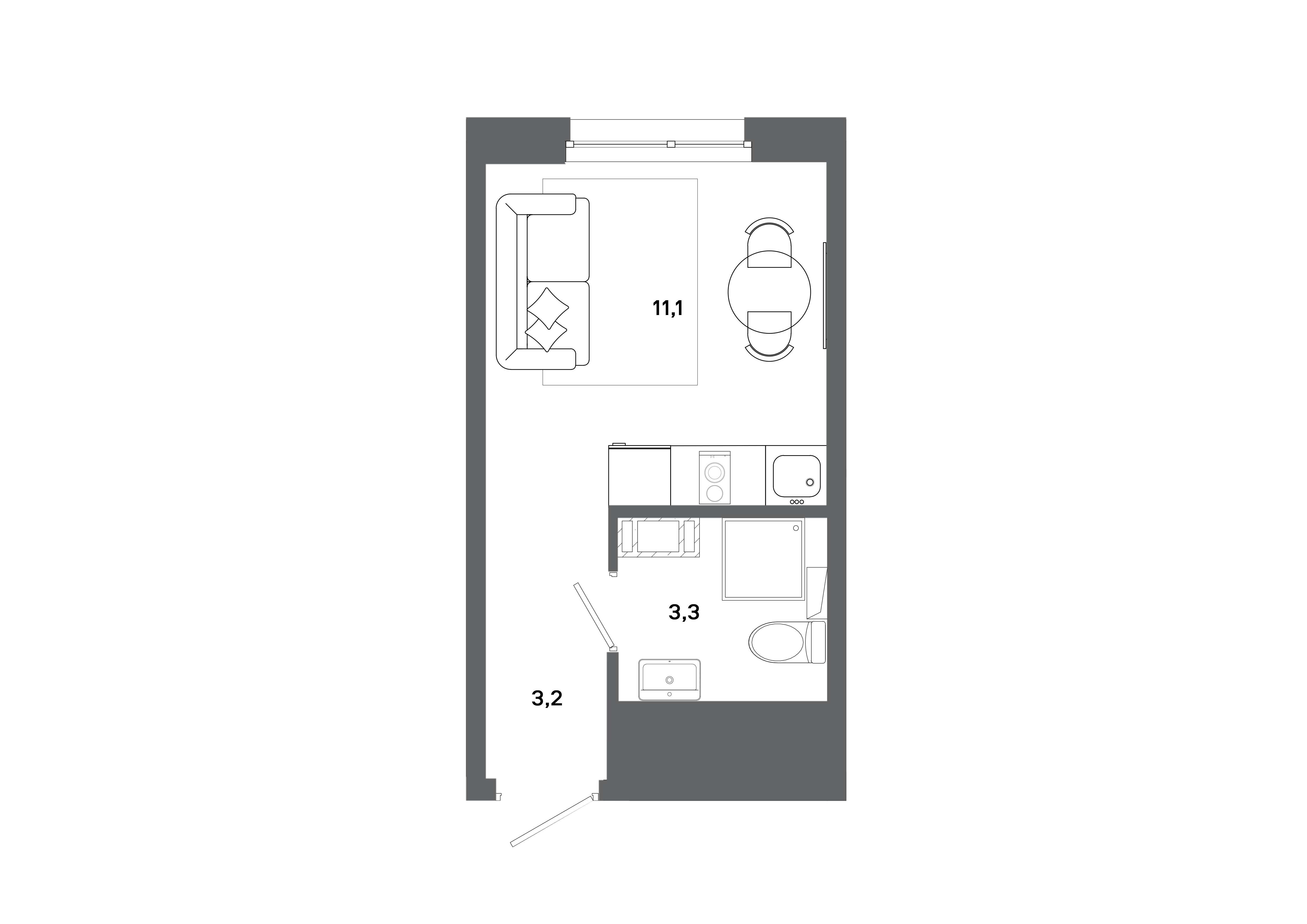 Студия 17 м2 в ЖК Столица корпус null этаж 9