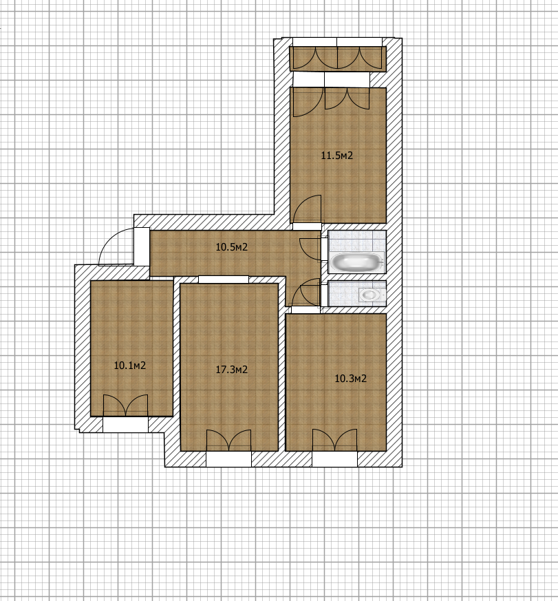 3-комнатная 62 м2 в ЖК undefined корпус null этаж 7