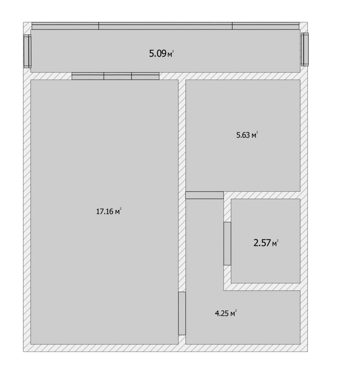 1-комнатная 30.2 м2 в ЖК undefined корпус null этаж 5