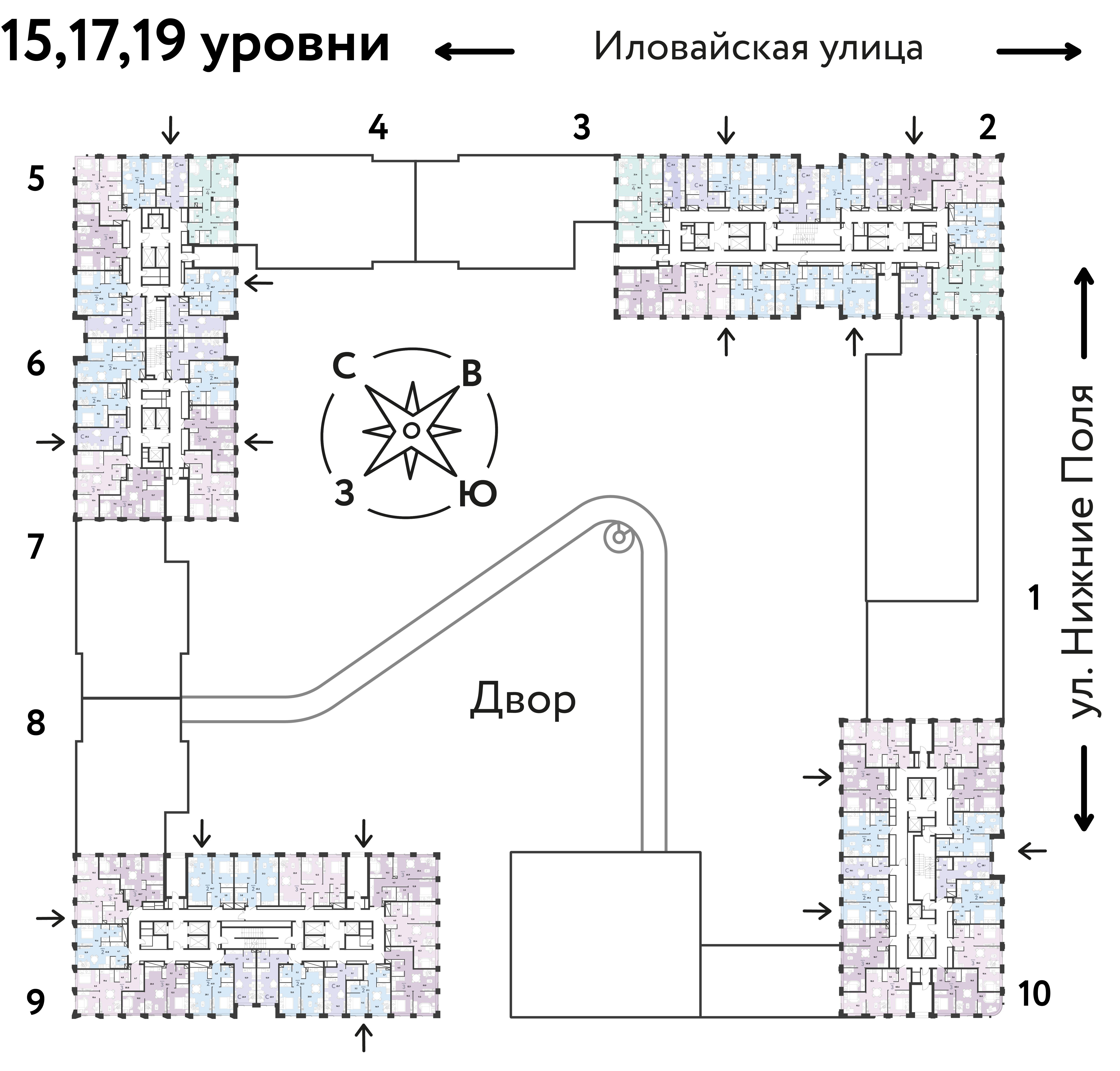 2-комнатная 43 м2 в ЖК Страна.Заречная корпус null этаж 15