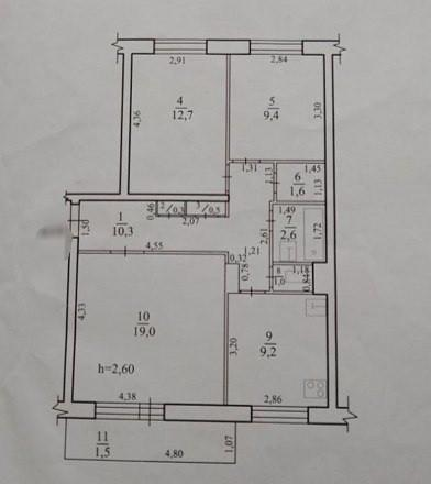 3-комнатная 68 м2 в ЖК undefined корпус null этаж 4