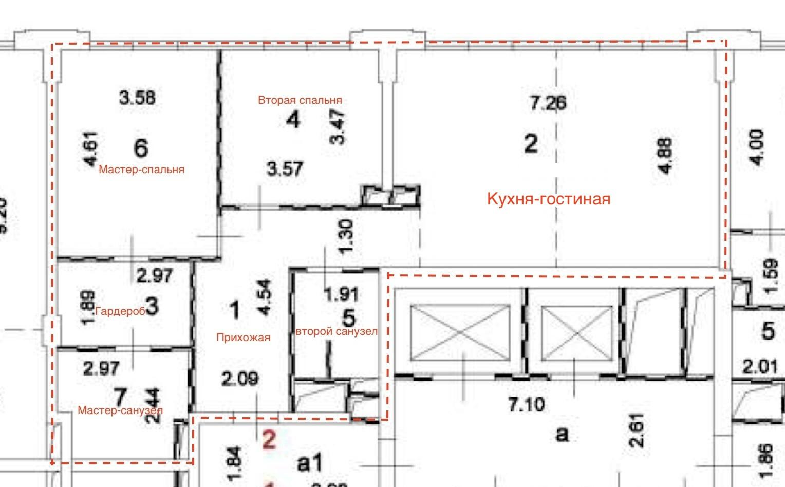 3-комнатная 92 м2 в ЖК undefined корпус null этаж 2