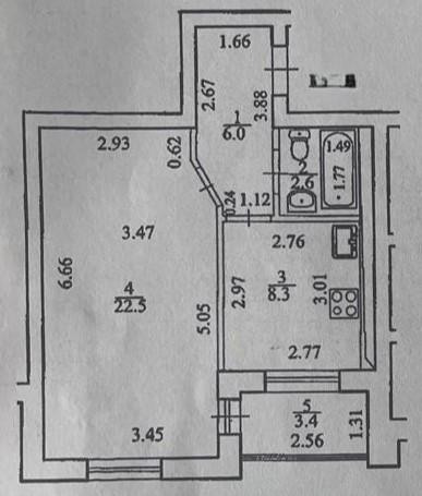 1-комнатная 39.4 м2 в ЖК undefined корпус null этаж 4