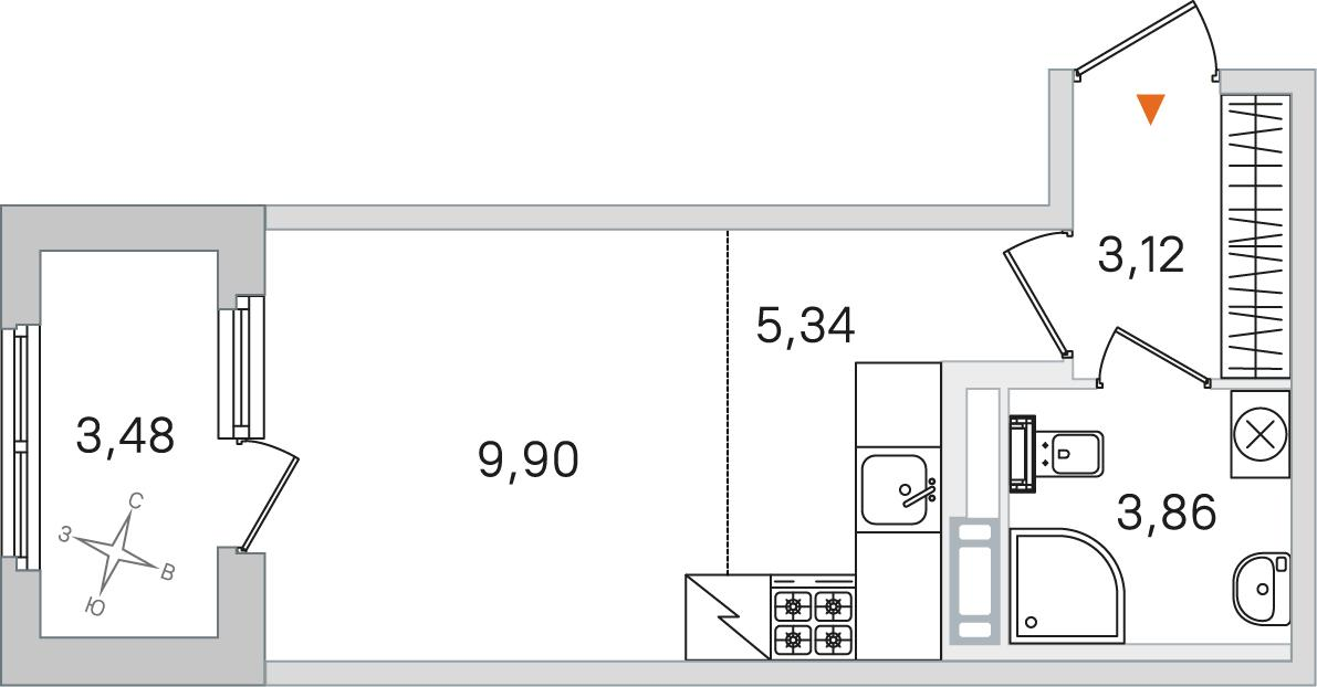 Студия 23 м2 в ЖК Дубровский корпус null этаж 3