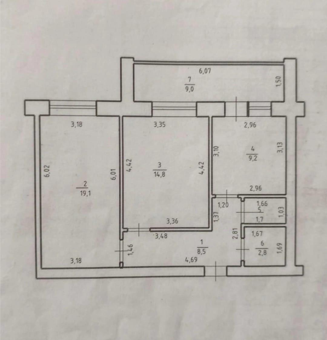 2-комнатная 56.1 м2 в ЖК undefined корпус null этаж 9