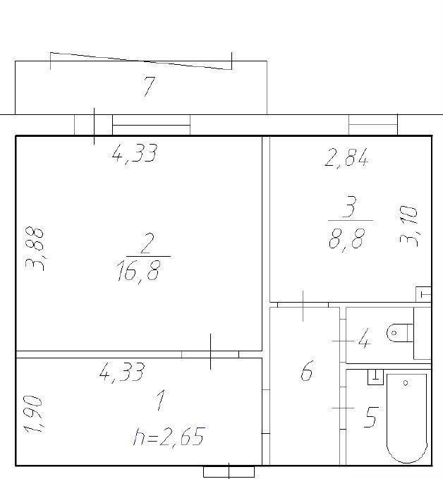 1-комнатная 40.7 м2 в ЖК undefined корпус null этаж 4