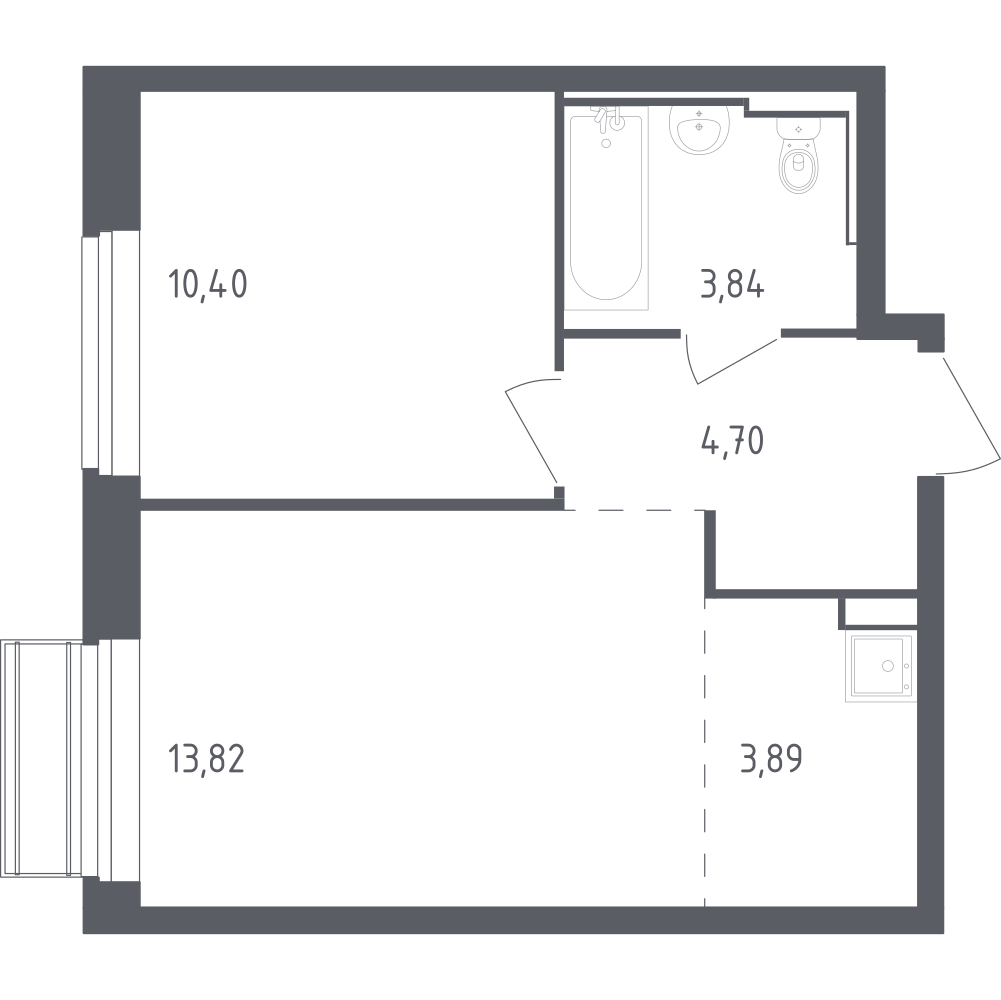 Студия 36 м2 в ЖК Рублёвский Квартал корпус null этаж 3