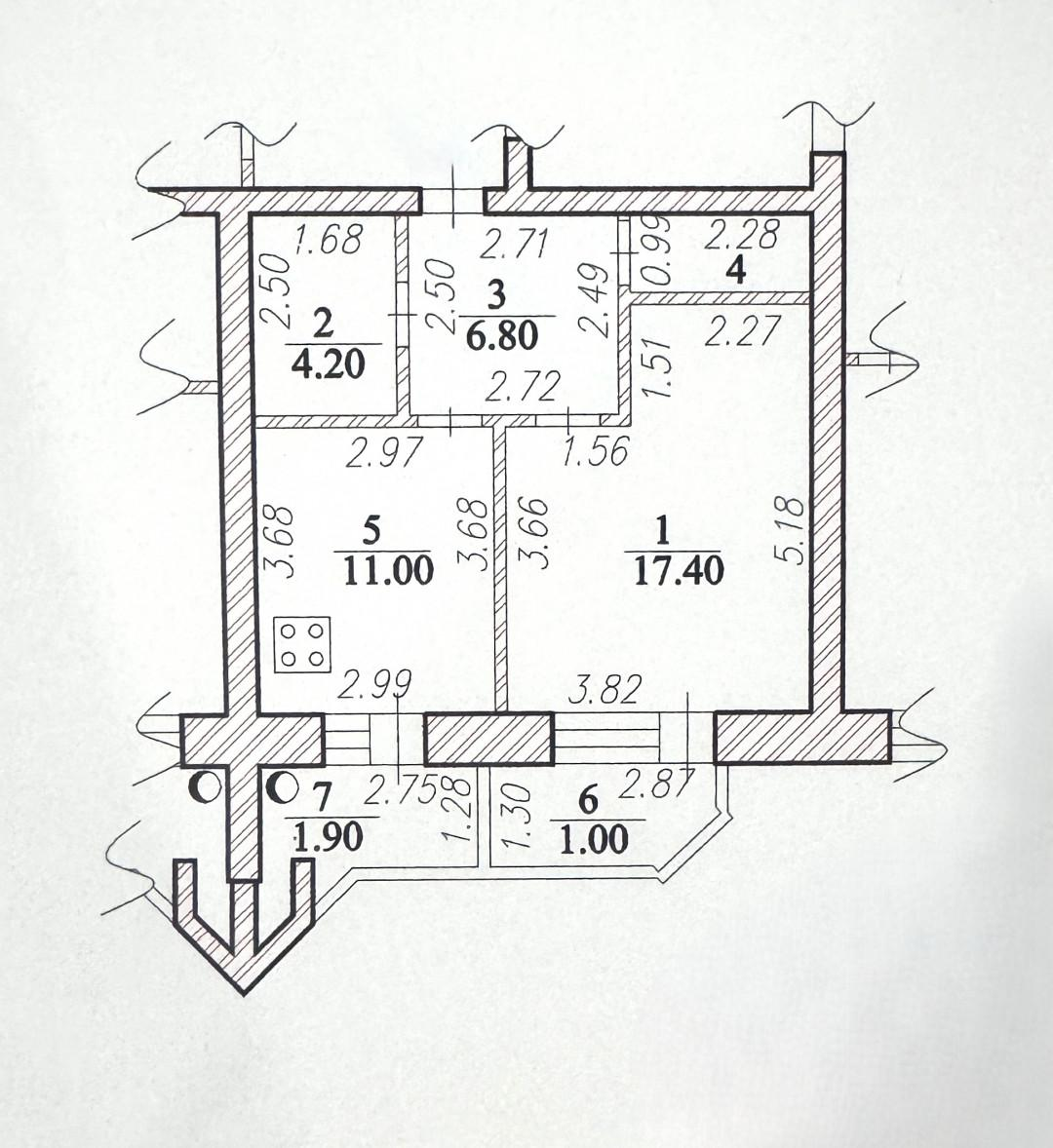 1-комнатная 41.7 м2 в ЖК undefined корпус null этаж 4