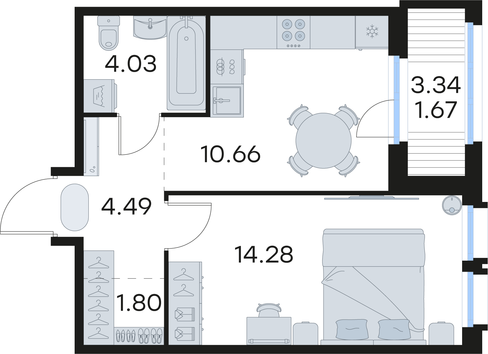 1-комнатная 36 м2 в ЖК Парголово корпус null этаж 2