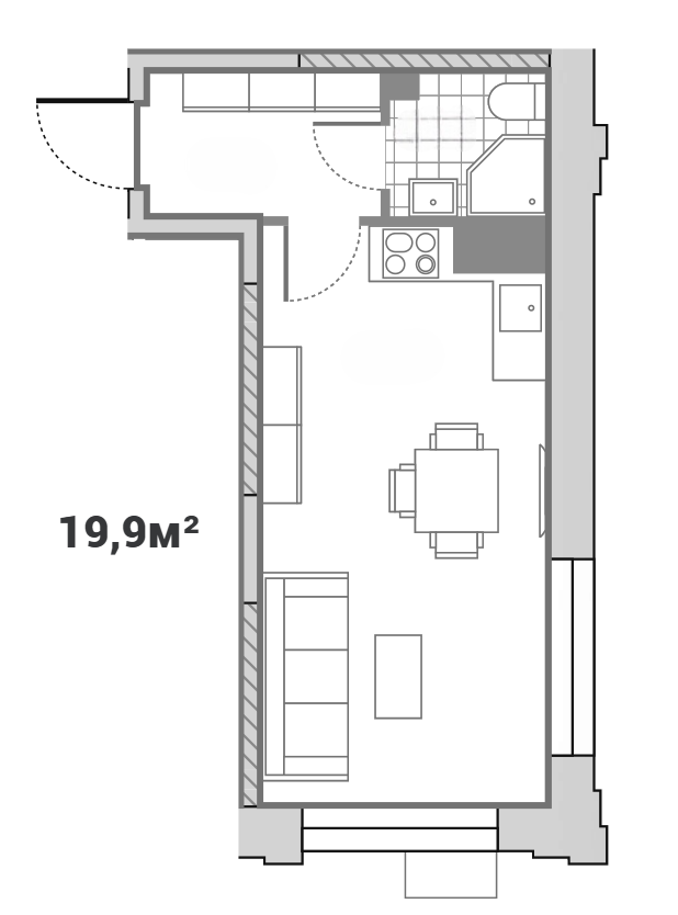 Студия 19.9 м2 в ЖК undefined корпус null этаж 24