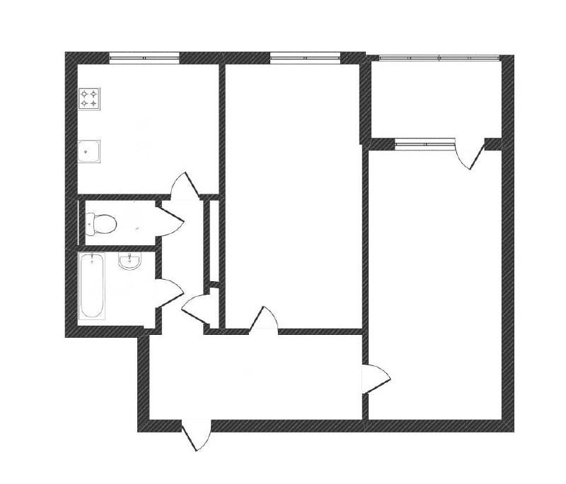 2-комнатная 43.7 м2 в ЖК undefined корпус null этаж 9