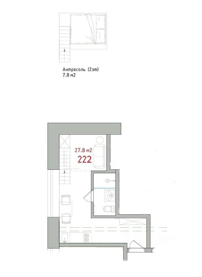 Студия 28 м2 в ЖК undefined корпус null этаж 3