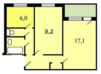 2-комнатная 42.7 м2 в ЖК undefined корпус null этаж 8