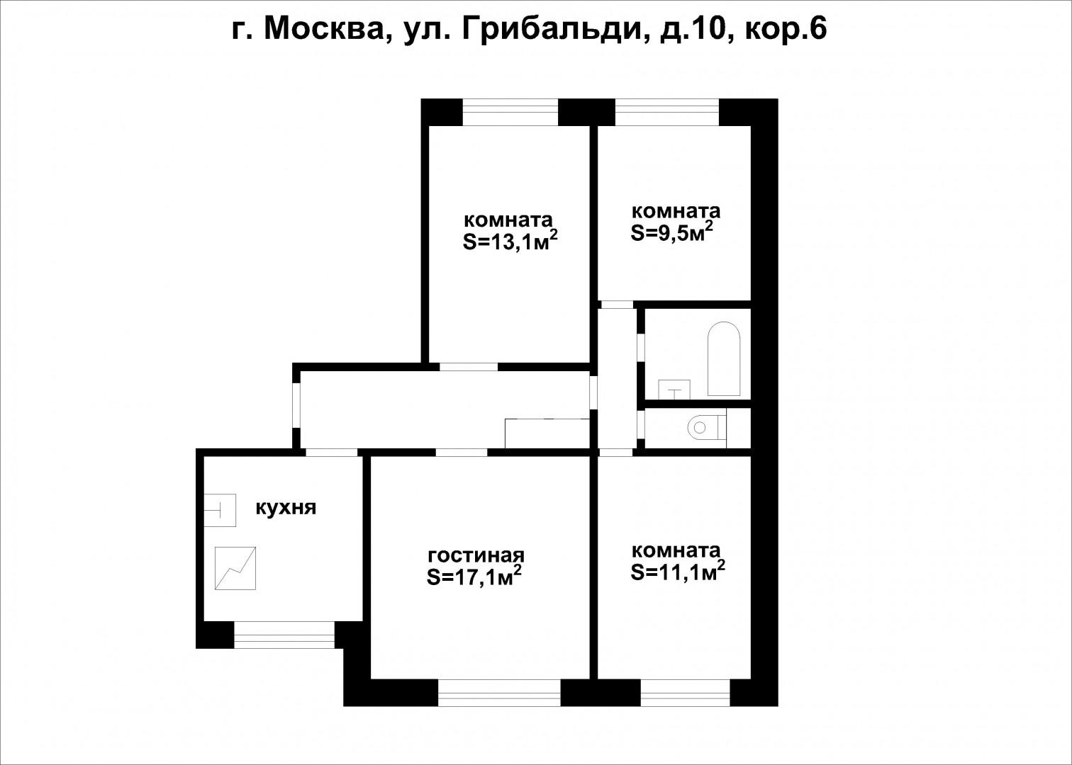 4-комнатная 73.9 м2 в ЖК undefined корпус null этаж 1