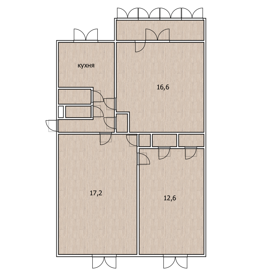 3-комнатная 62 м2 в ЖК undefined корпус null этаж 5