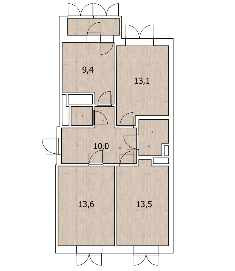 3-комнатная 65 м2 в ЖК undefined корпус null этаж 11