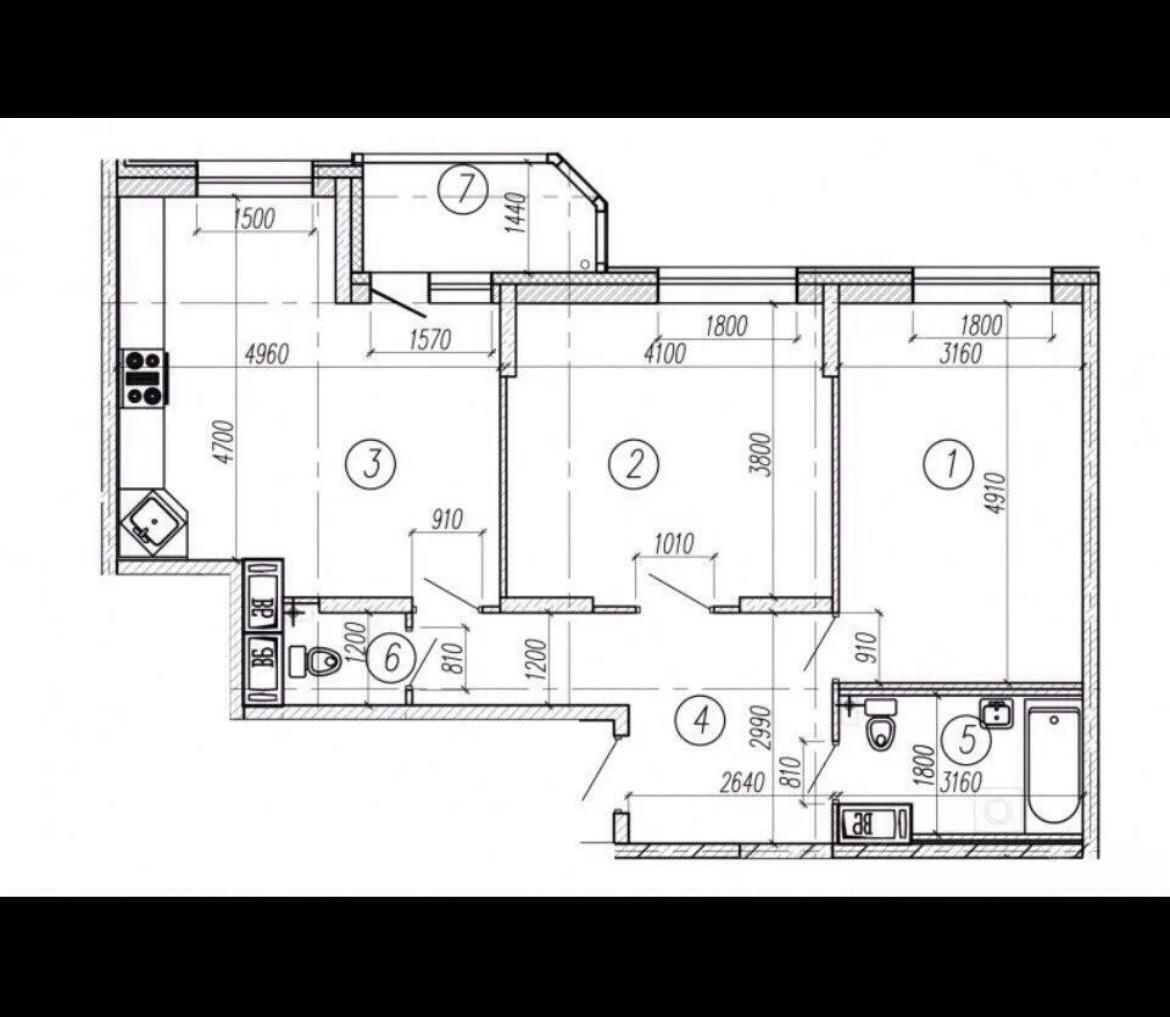 2-комнатная 74 м2 в ЖК undefined корпус null этаж 5