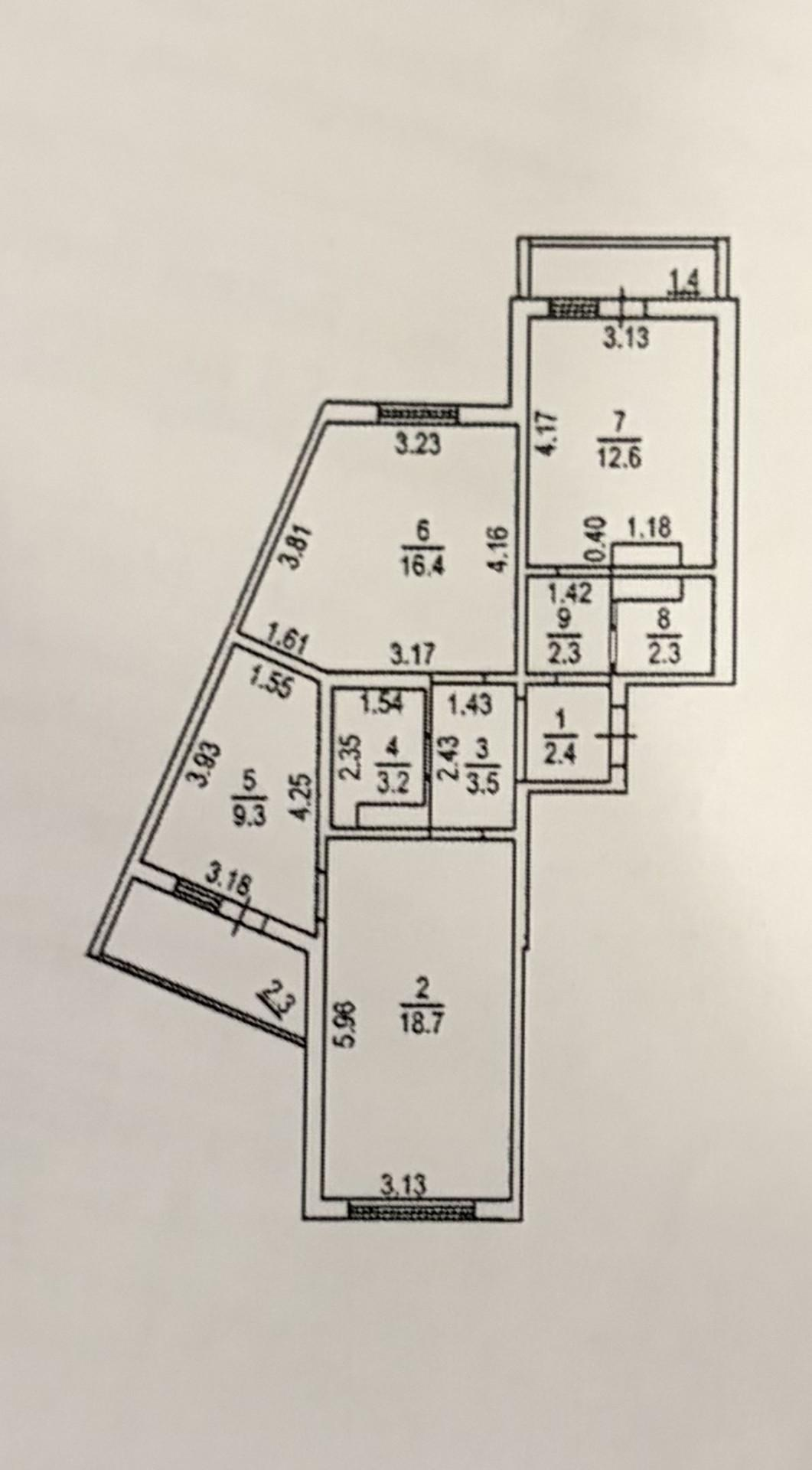 3-комнатная 70.7 м2 в ЖК undefined корпус null этаж 7