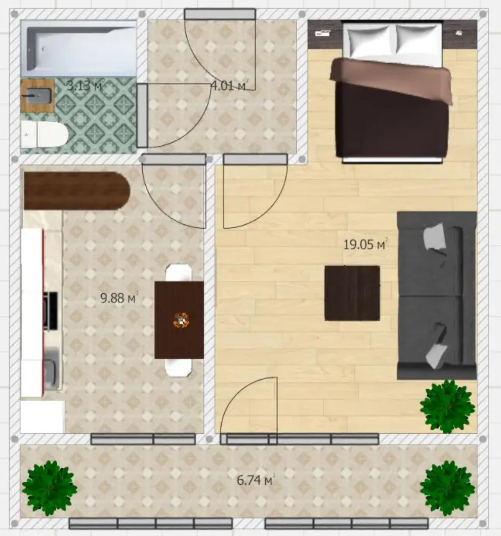 1-комнатная 34.5 м2 в ЖК undefined корпус null этаж 10