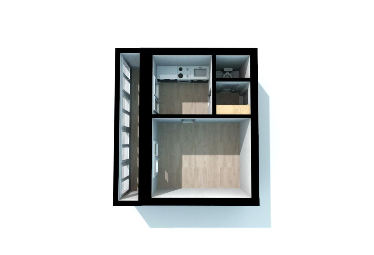 1-комнатная 20.9 м2 в ЖК undefined корпус null этаж 5