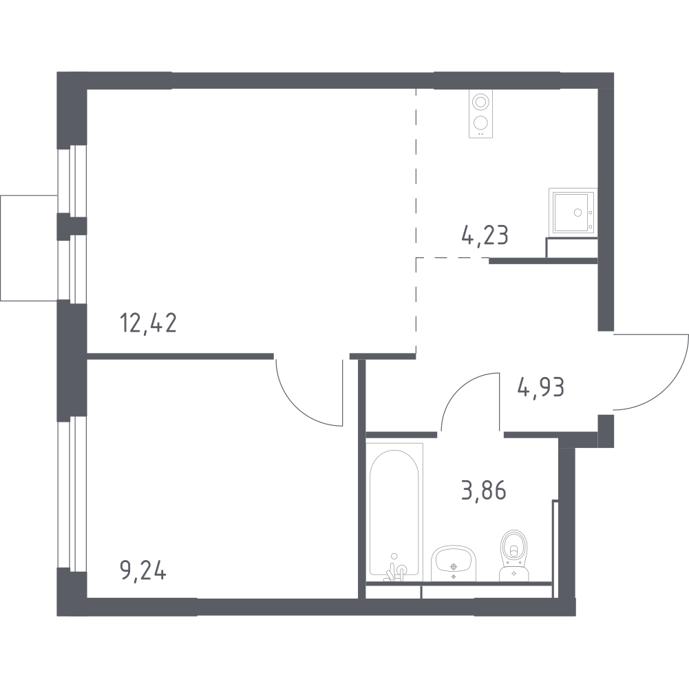 Студия 34 м2 в ЖК Мытищи Парк корпус null этаж 13