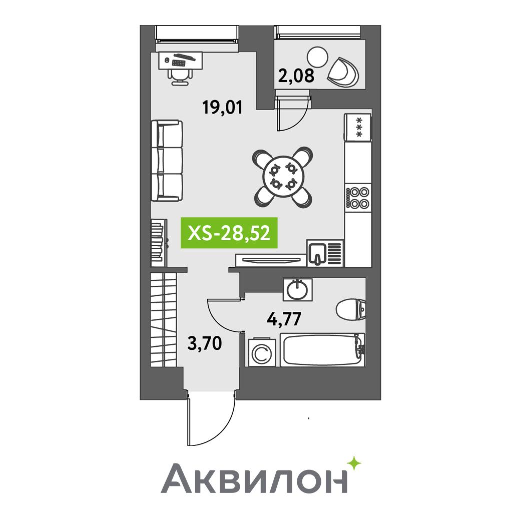 Студия 29 м2 в ЖК Аквилон Leaves корпус null этаж 9