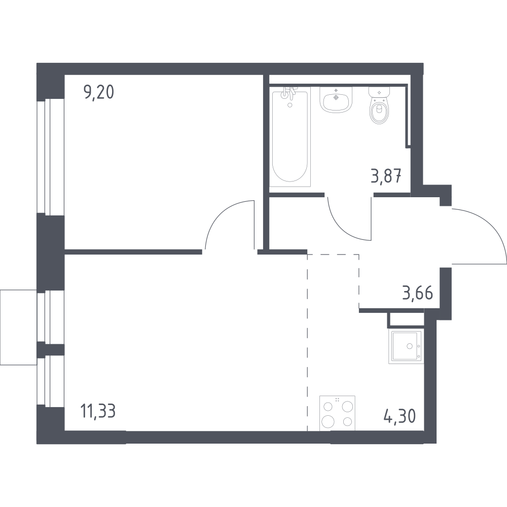 Студия 32 м2 в ЖК Молжаниново корпус null этаж 5