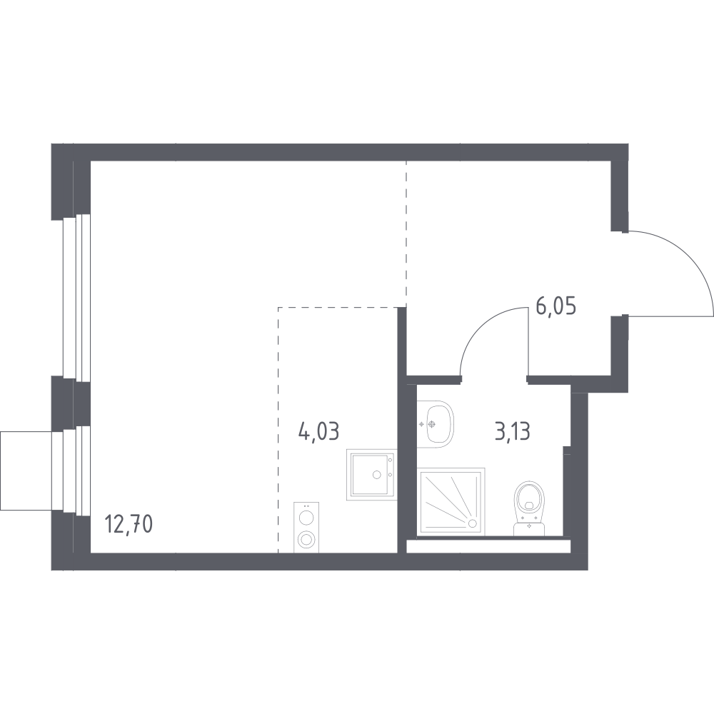 Студия 25 м2 в ЖК Новое Внуково корпус null этаж 9