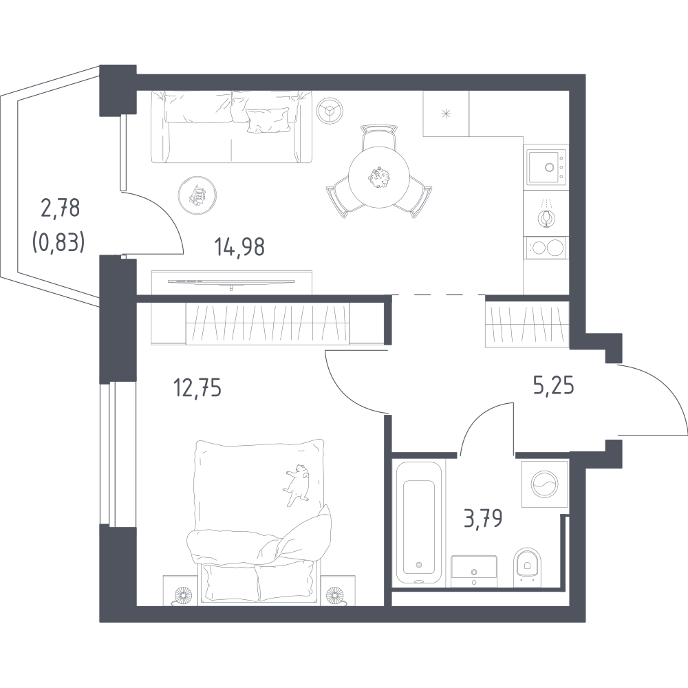 1-комнатная 37 м2 в ЖК Литературный Квартал корпус null этаж 6