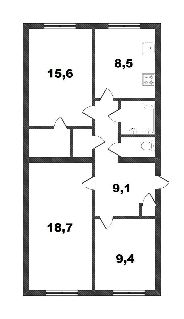 3-комнатная 65.7 м2 в ЖК undefined корпус null этаж 5