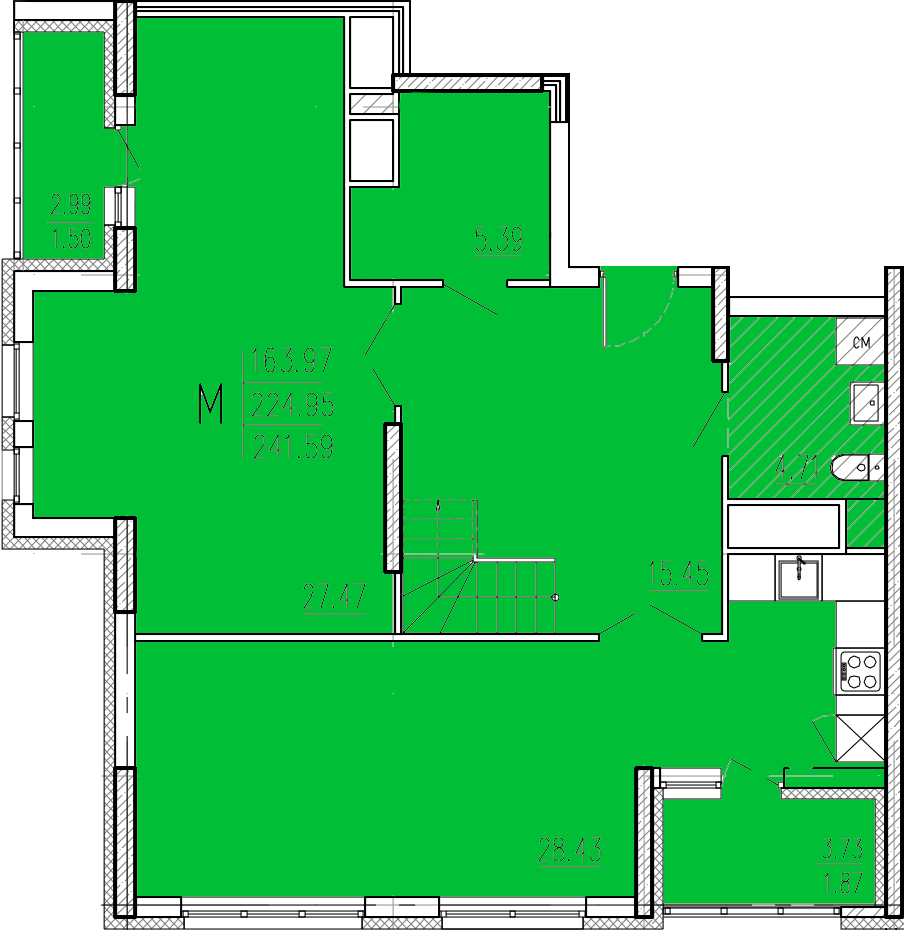 5-комнатная 241 м2 в ЖК Акварель корпус null этаж 17