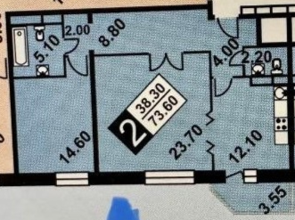 2-комнатная 75 м2 в ЖК undefined корпус null этаж 10