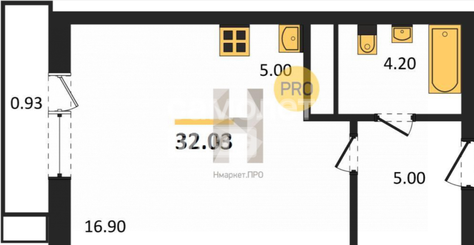 Студия 32 м2 в ЖК undefined корпус null этаж 15