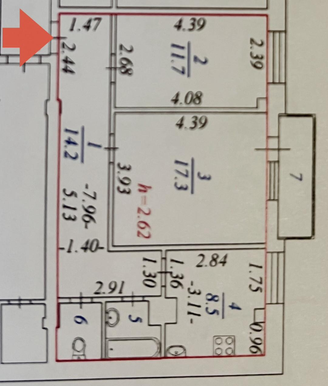 2-комнатная 56.2 м2 в ЖК undefined корпус null этаж 5
