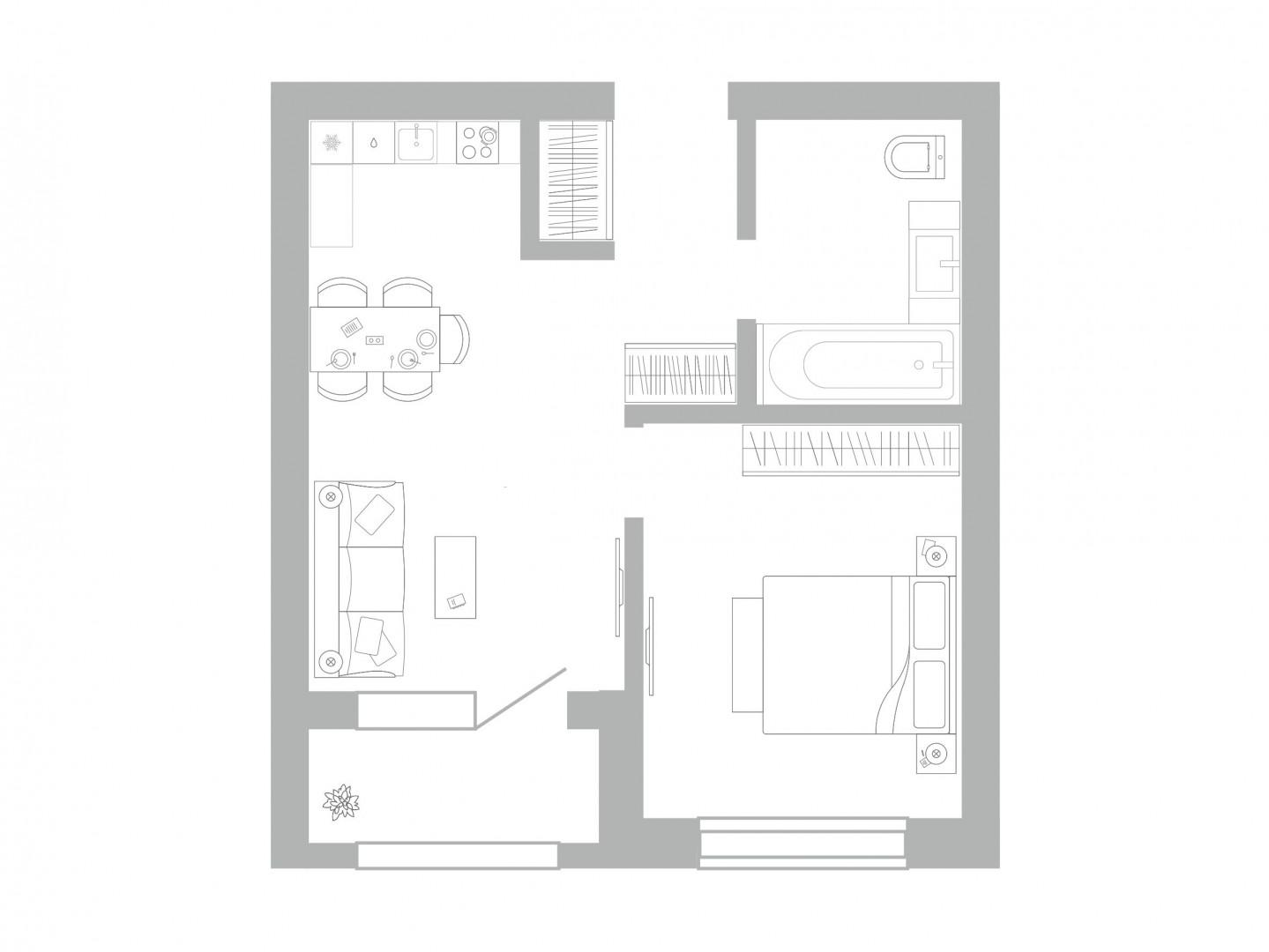 1-комнатная 31.2 м2 в ЖК undefined корпус null этаж 7