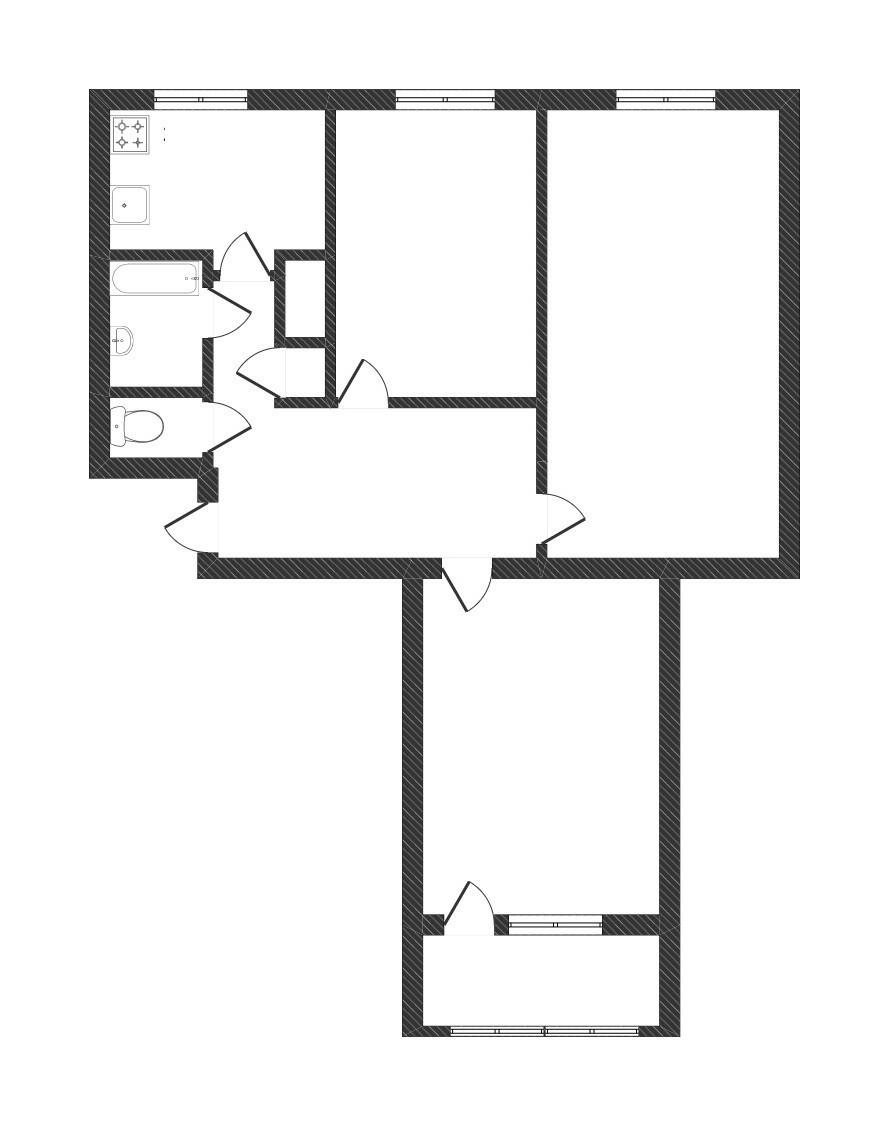 3-комнатная 57.7 м2 в ЖК undefined корпус null этаж 2