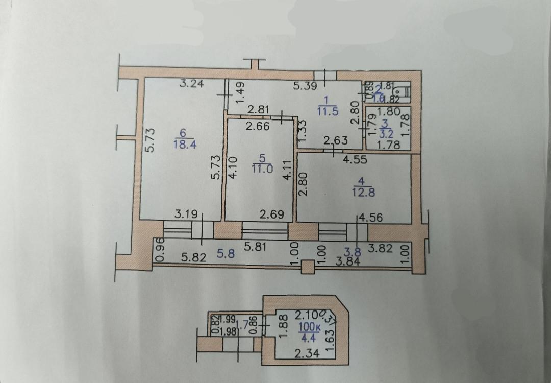 2-комнатная 58.5 м2 в ЖК undefined корпус null этаж 5