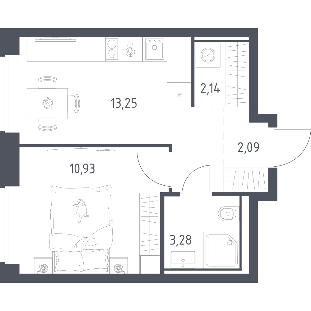 1-комнатная 31 м2 в ЖК Литературный Квартал корпус null этаж 6