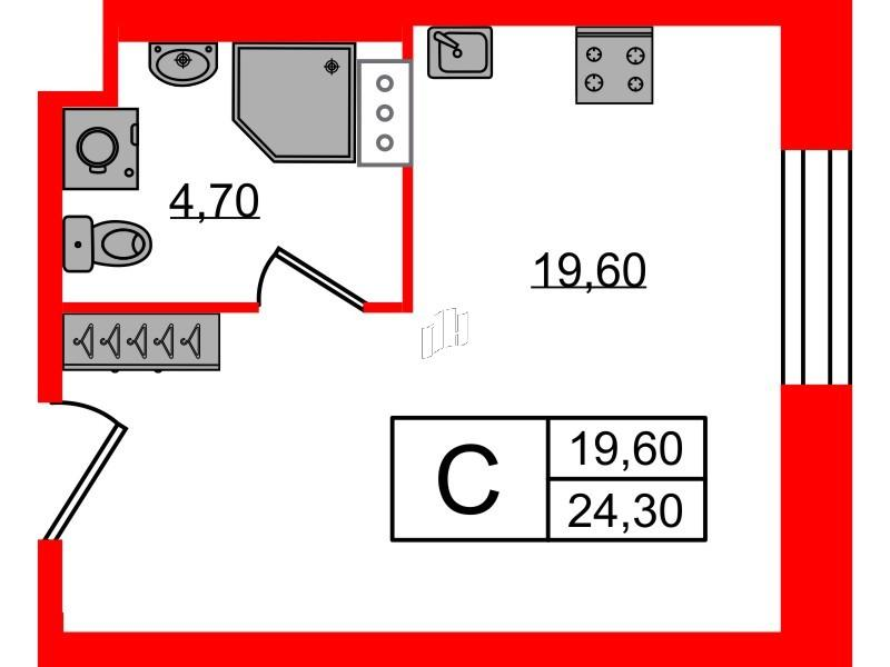 Студия 24 м2 в ЖК VIDI корпус null этаж 10