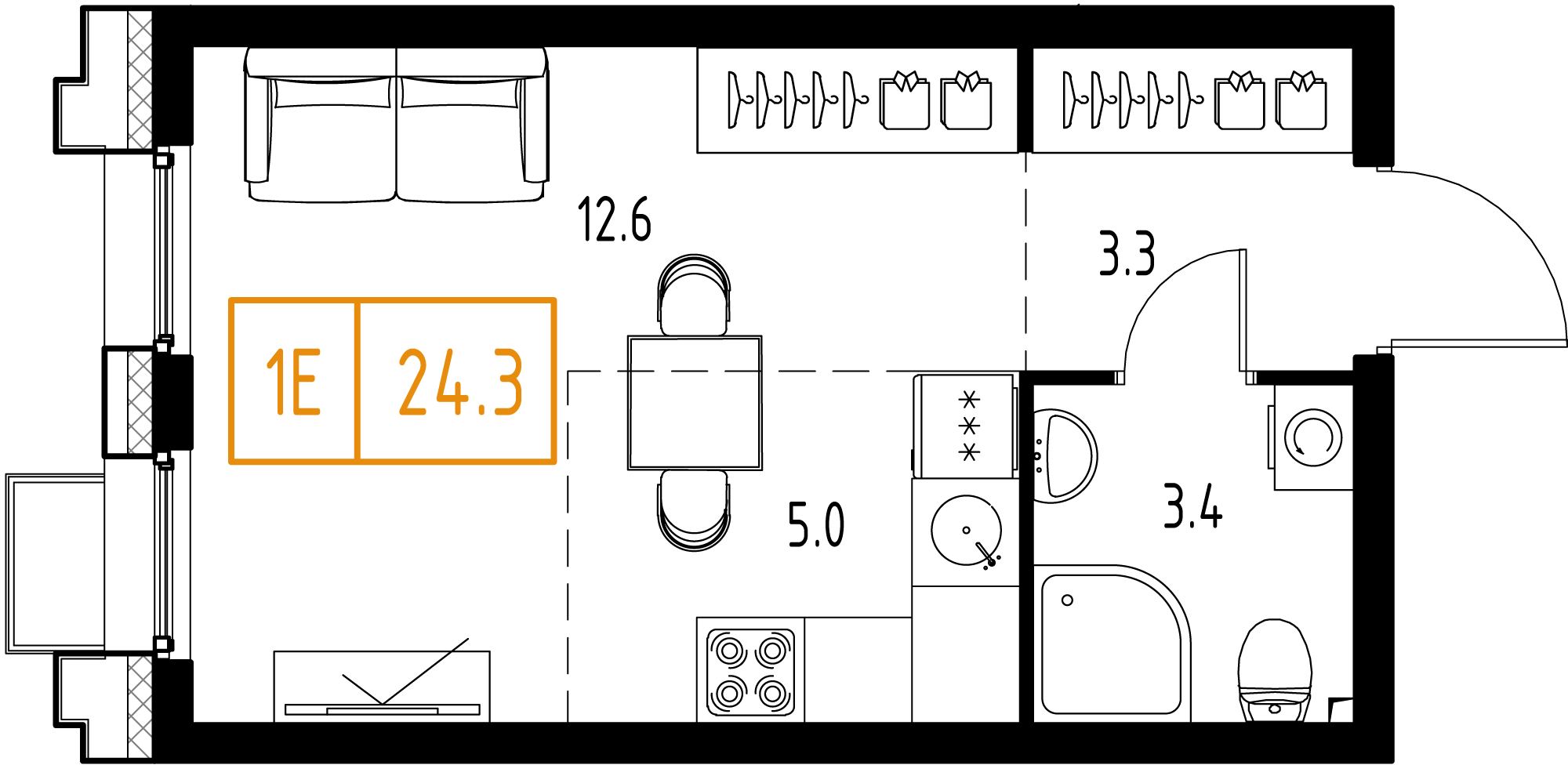 Студия 24 м2 в ЖК Skolkovo One корпус null этаж 2