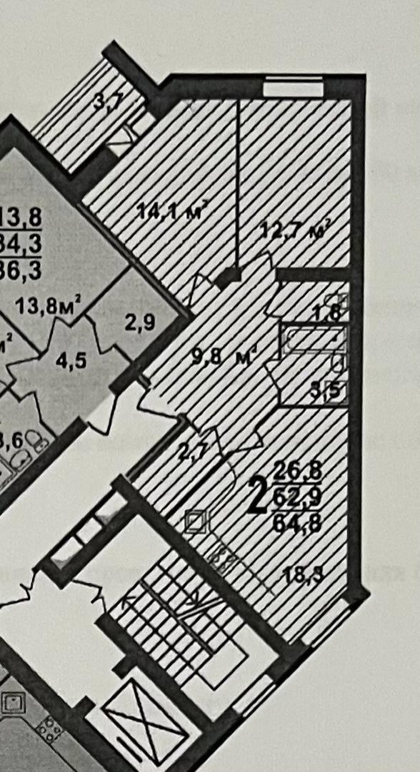 2-комнатная 64.8 м2 в ЖК undefined корпус null этаж 8