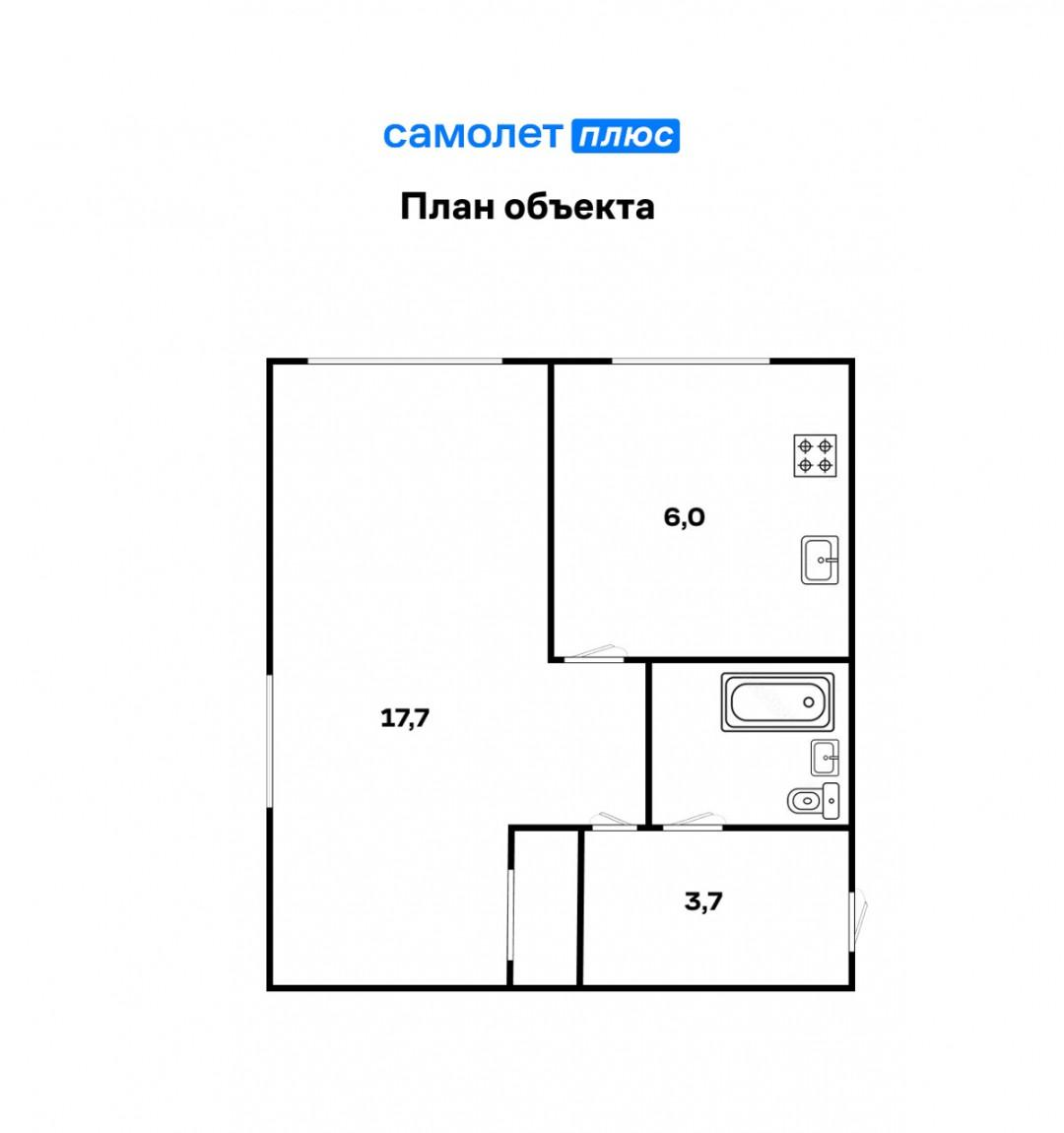 1-комнатная 30.1 м2 в ЖК undefined корпус null этаж 5