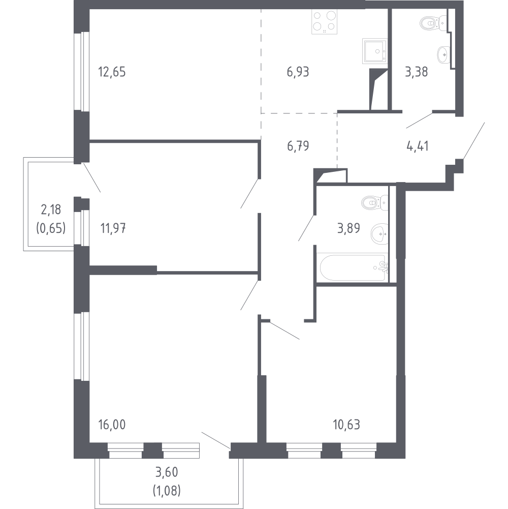 Студия 77 м2 в ЖК Чаркова 72 корпус null этаж 18