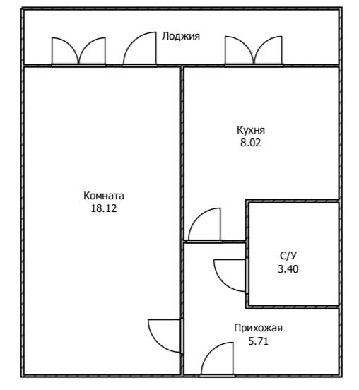 1-комнатная 35.2 м2 в ЖК undefined корпус null этаж 5