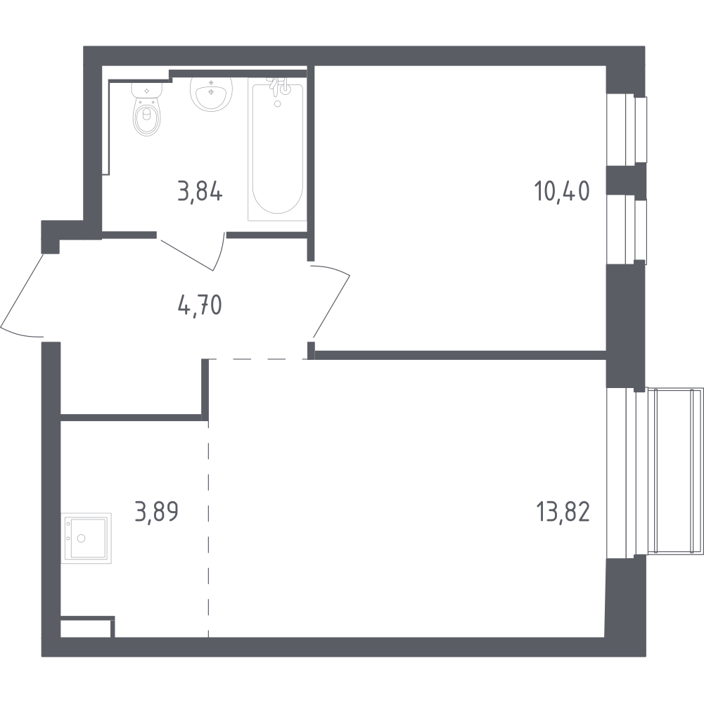 Студия 36 м2 в ЖК Рублёвский Квартал корпус null этаж 3