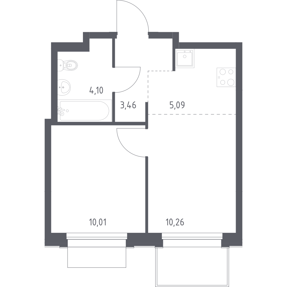 Студия 32 м2 в ЖК Новое Внуково корпус null этаж 5